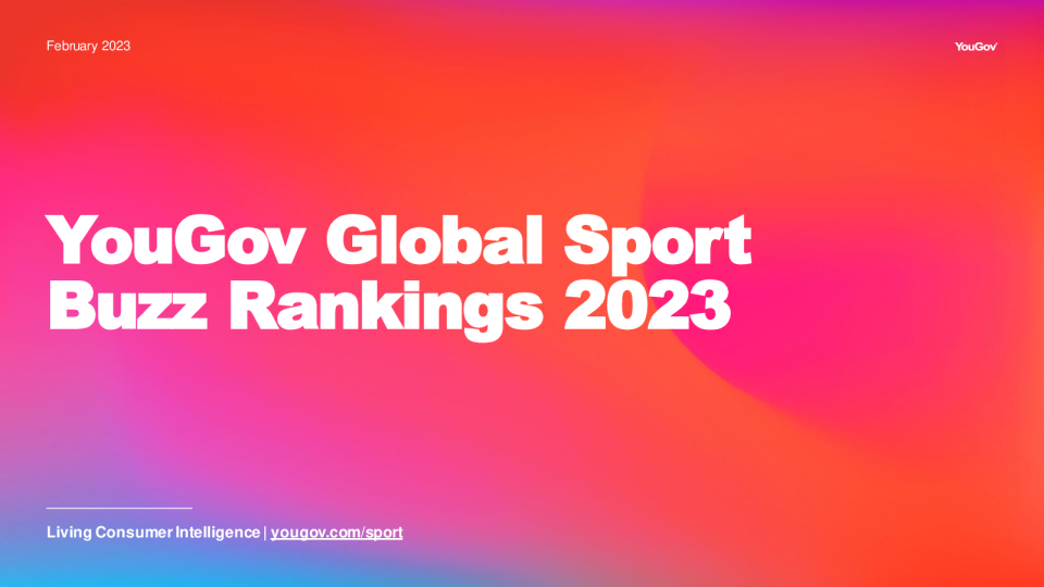YouGov 2023 年全球体育排名