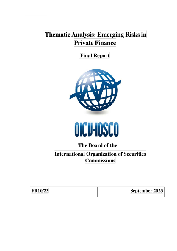 FR10/23主题分析:私人融资中的新兴风险