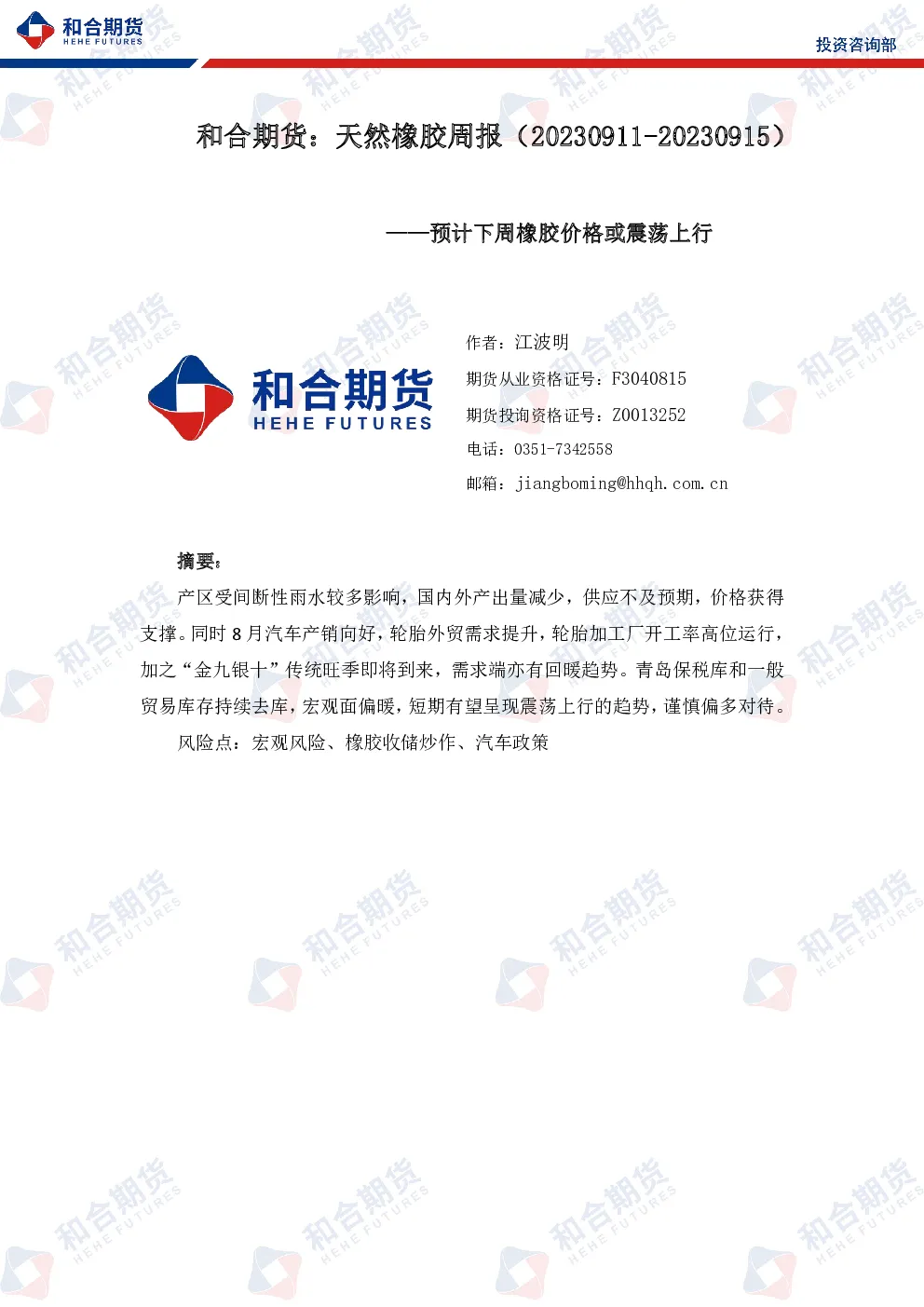 报告封面