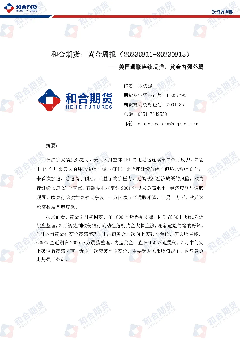 报告封面