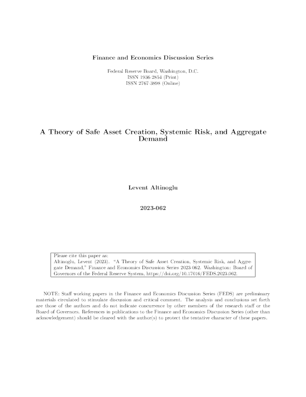 安全资产创造、系统风险和总需求理论