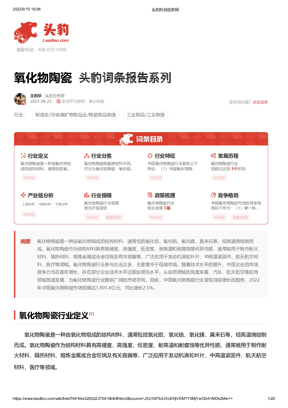 报告封面