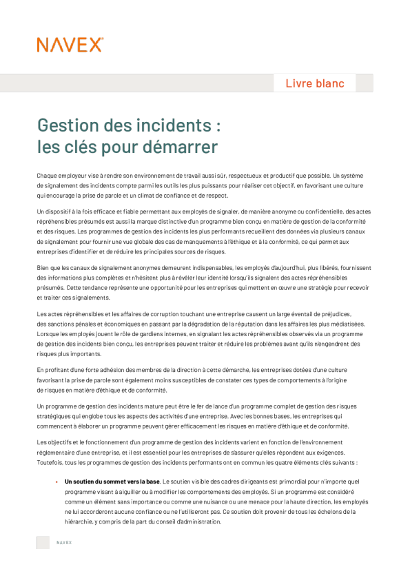 Guide sur la gestion des incidents