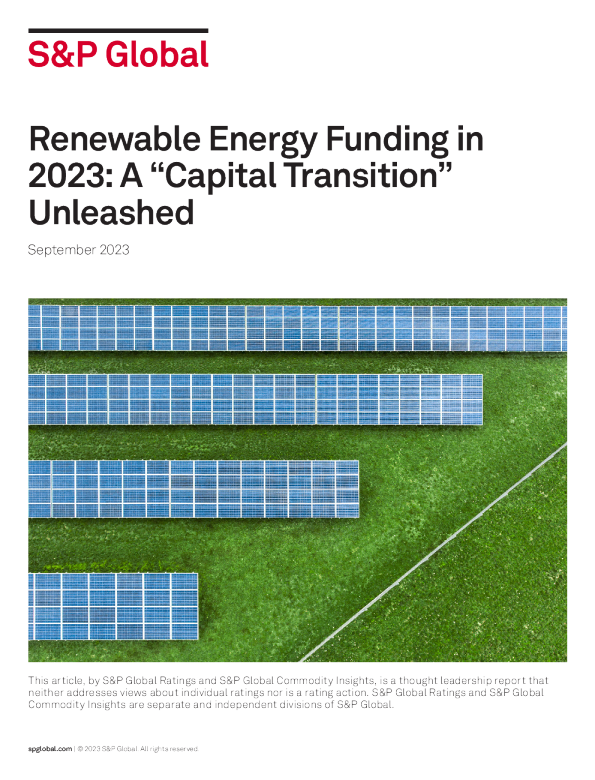 2023 年可再生能源融资 ： “资本转型 ” 释放