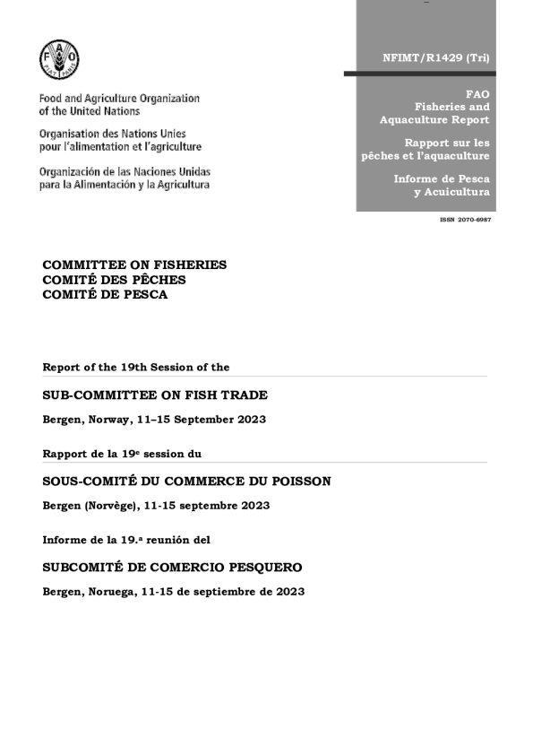 渔业委员会鱼品贸易分委员会第十九届会议报告 — 挪威卑尔根