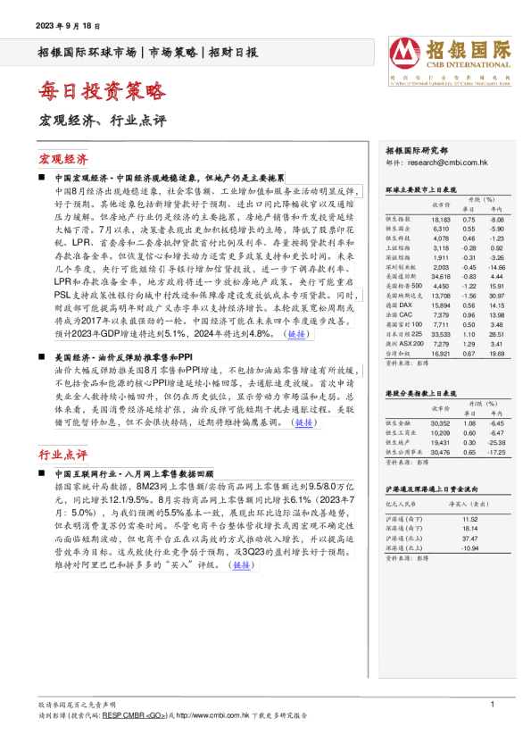 招财日报：每日投资策略