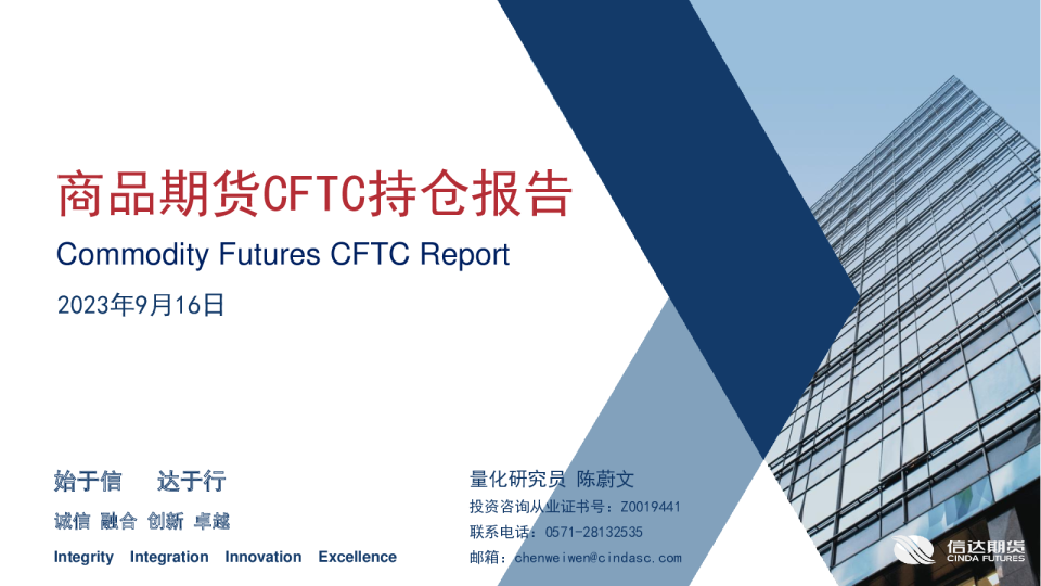 商品期货CFTC持仓报告