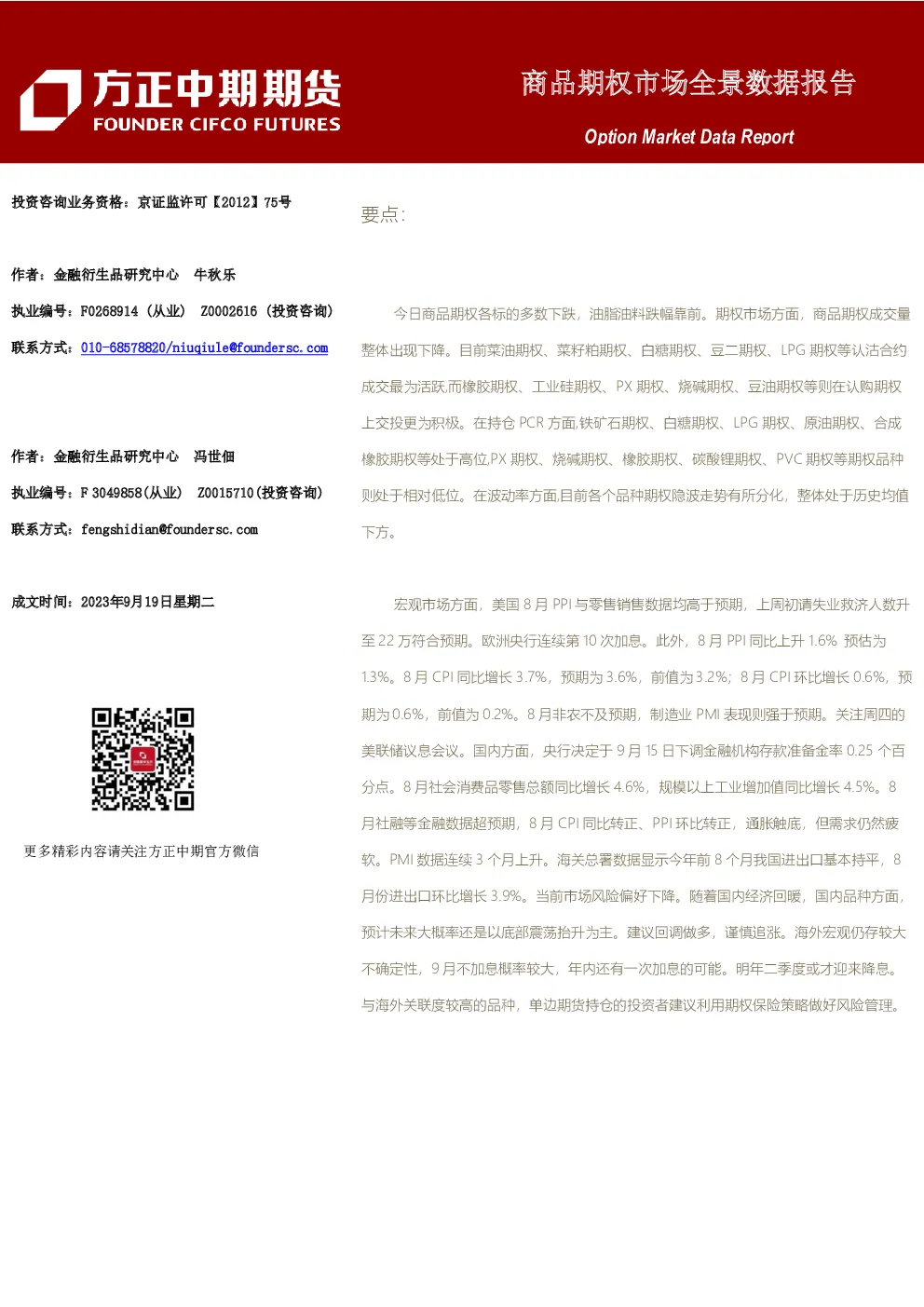 商品期权市场全景数据报告