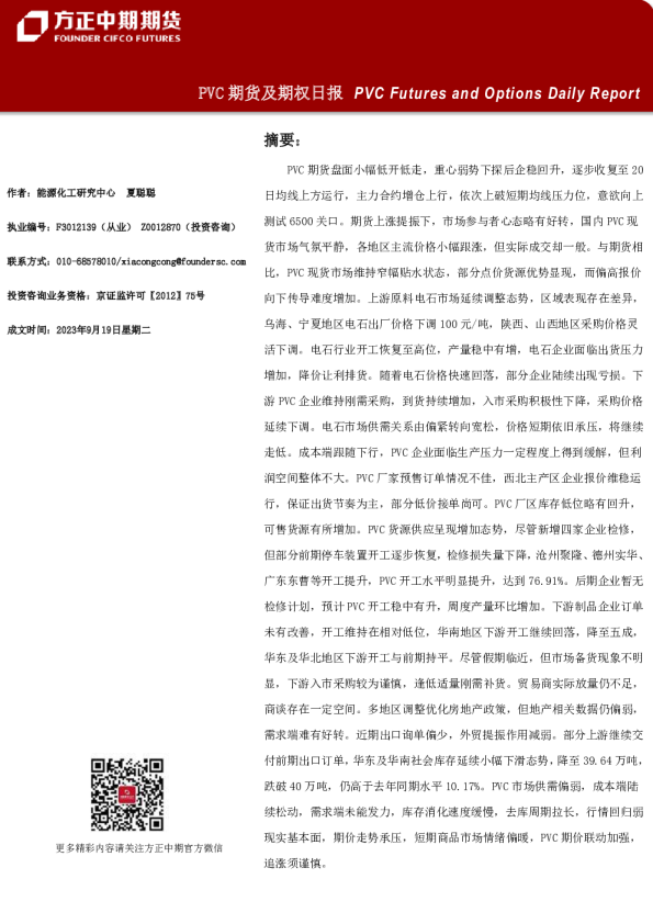 PVC期货及期权日报