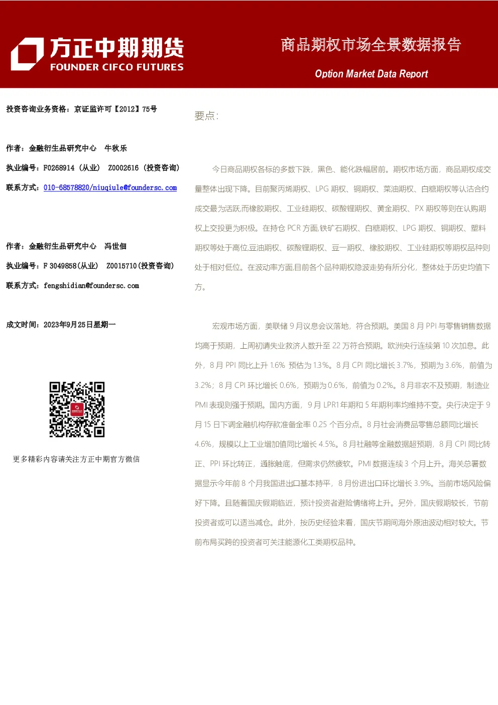 商品期权市场全景数据报告