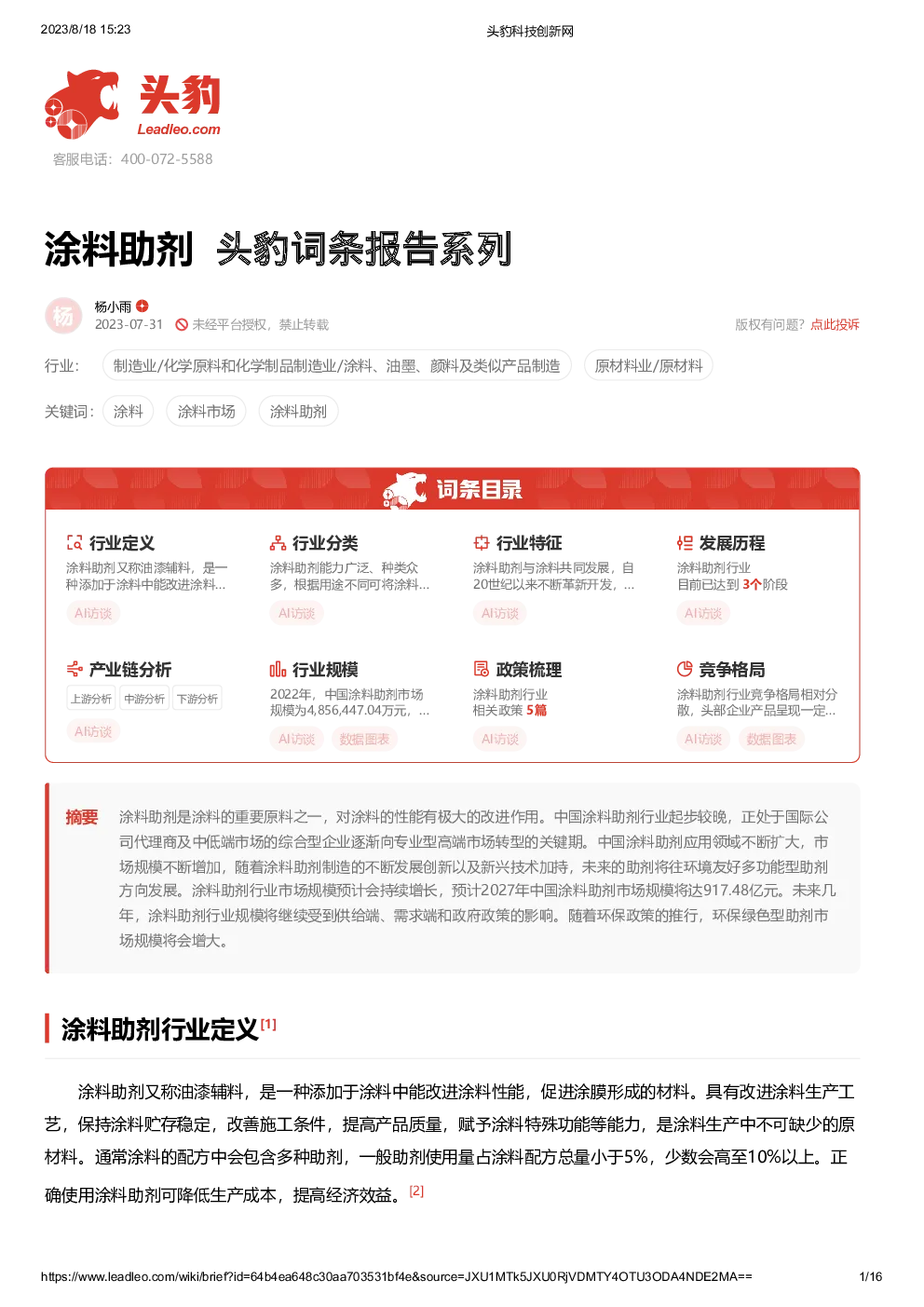 报告封面