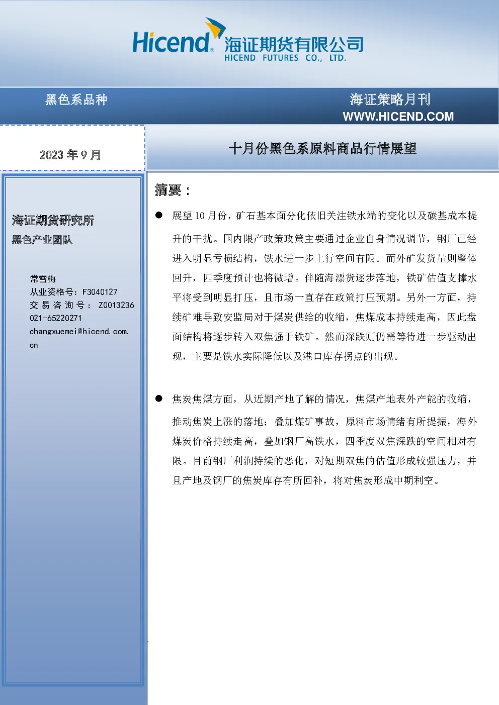 报告封面