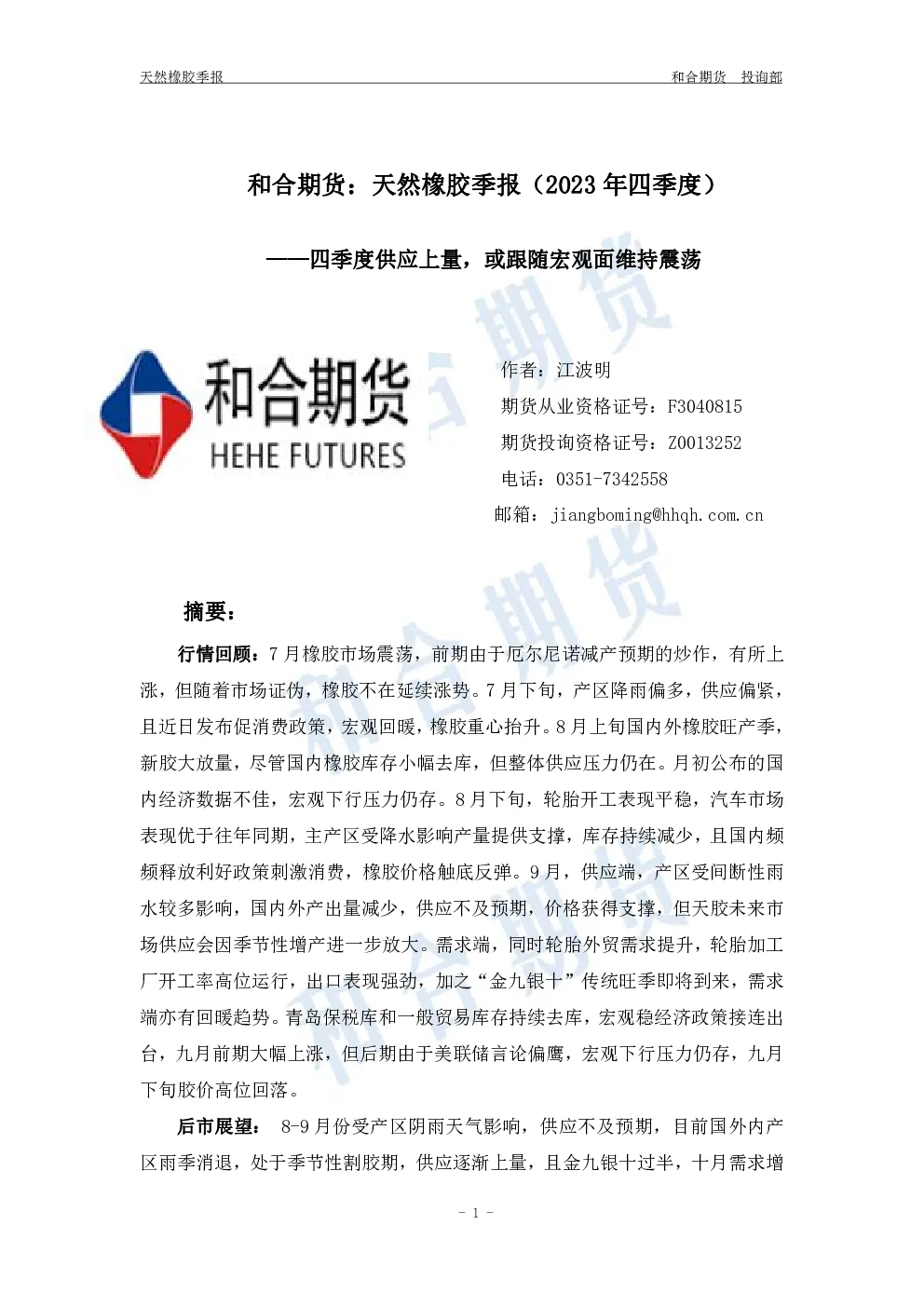 报告封面