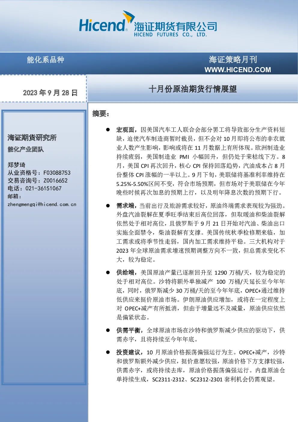 报告封面