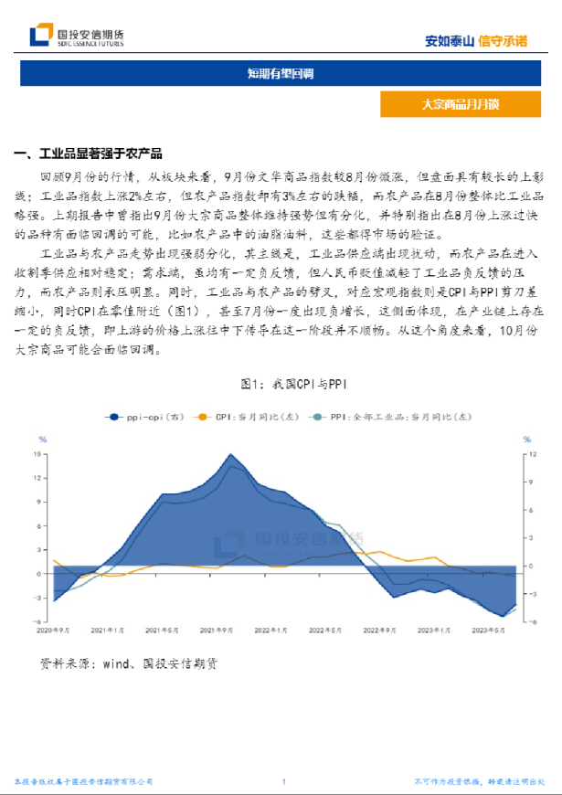 大宗商品月月谈：短期有望回调