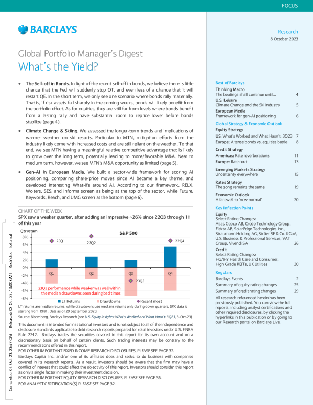 全球投资组合经理文摘 ： 收益率是多少 ？