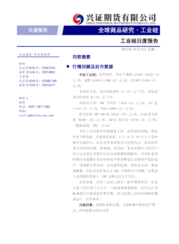 工业硅日度报告