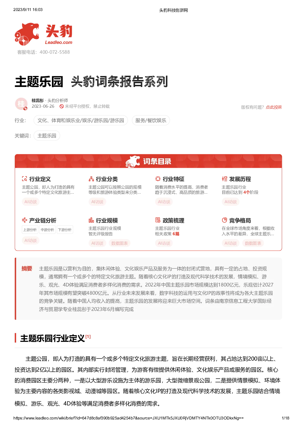 报告封面
