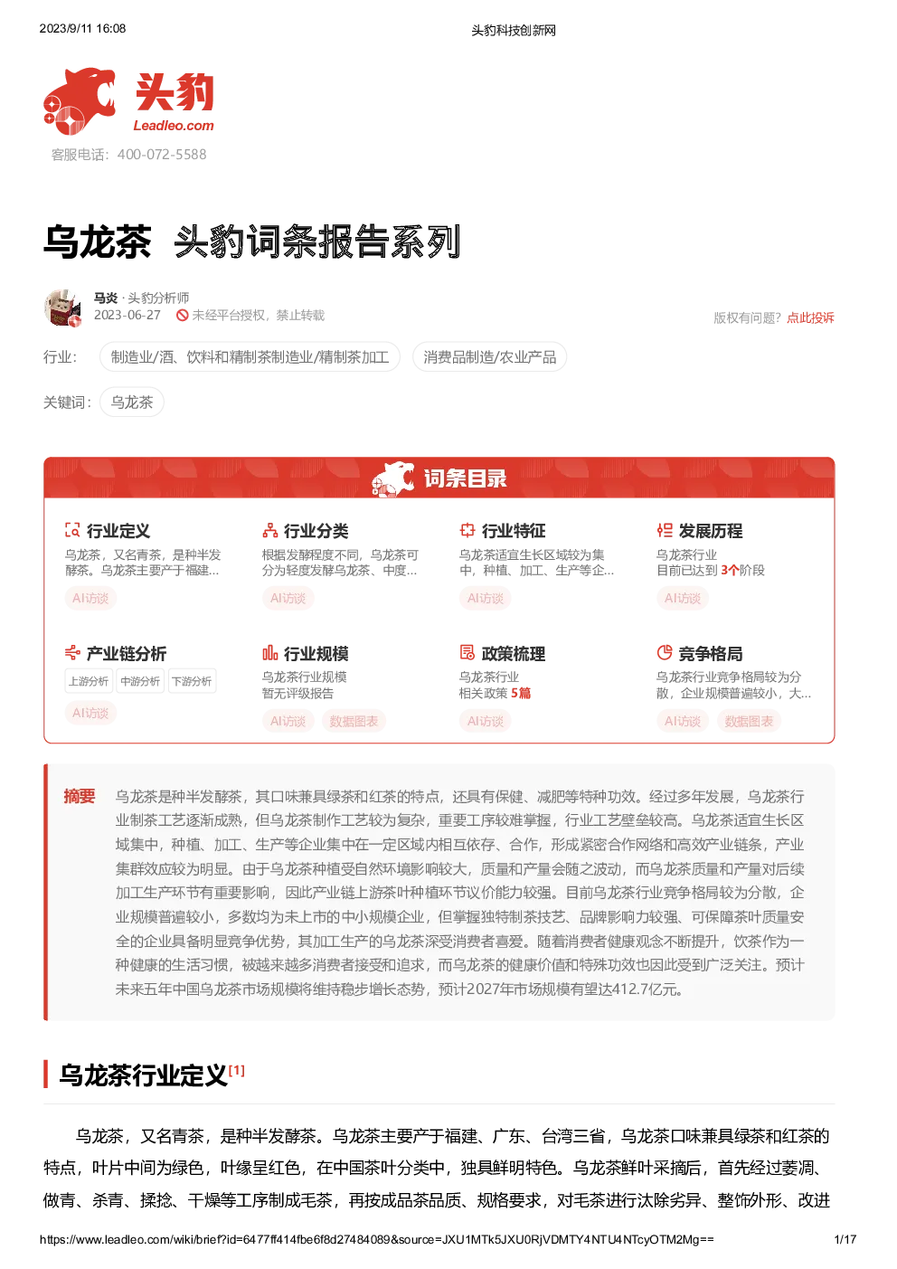 报告封面