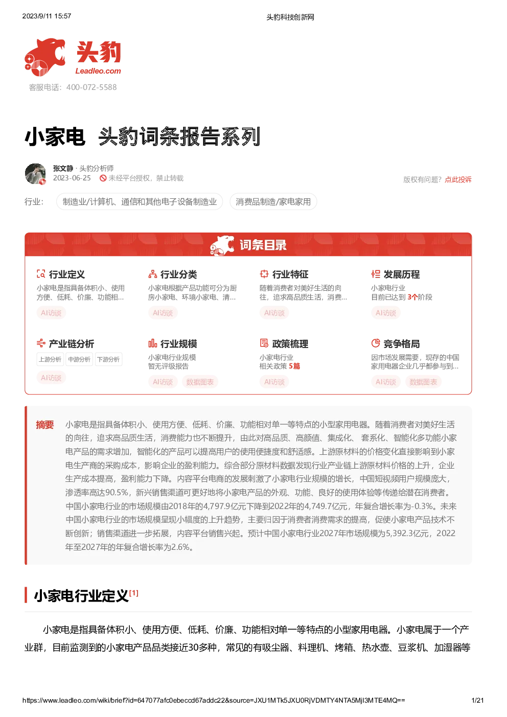 报告封面
