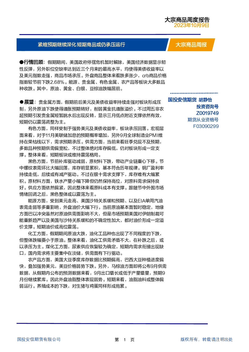 报告封面