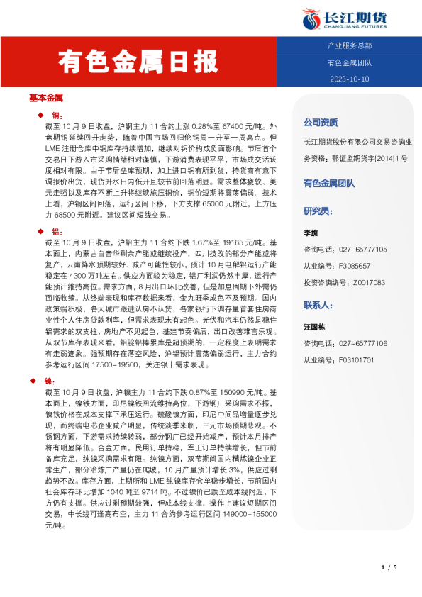 有色金属日报