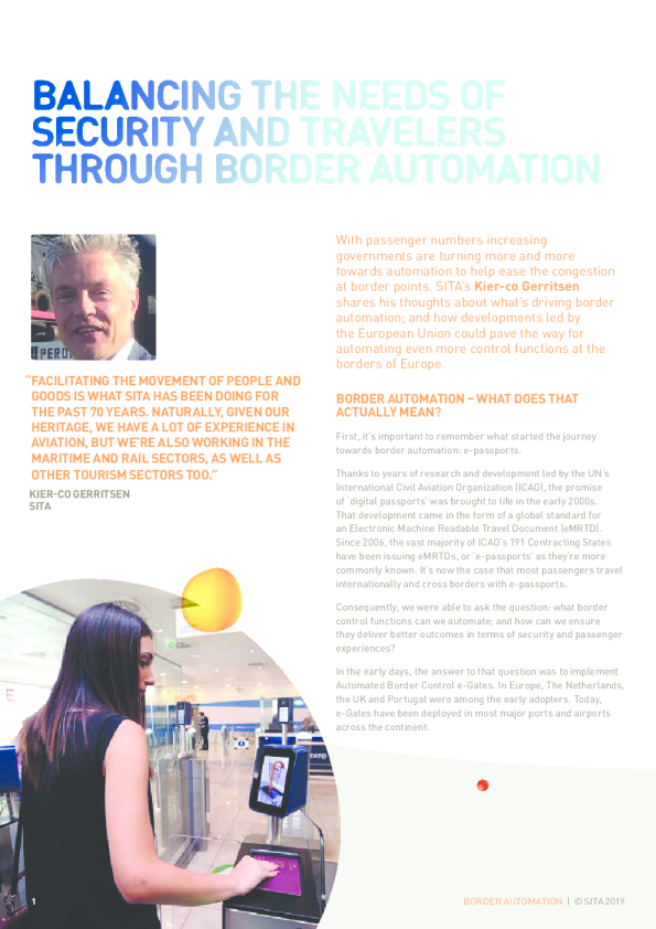 通过边境自动化平衡安全和旅行者的需求