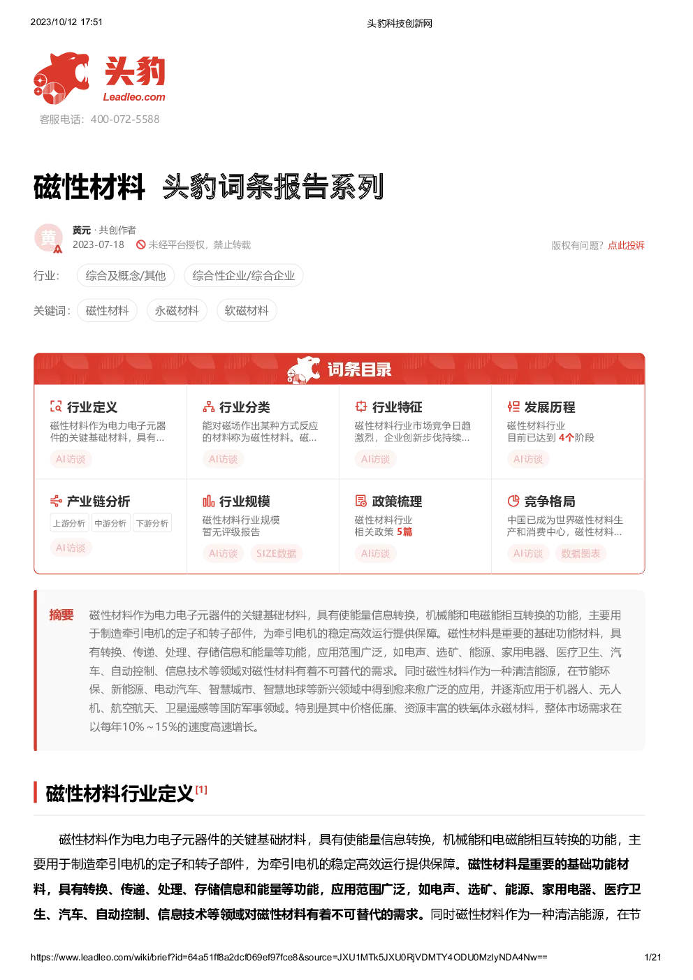 报告封面