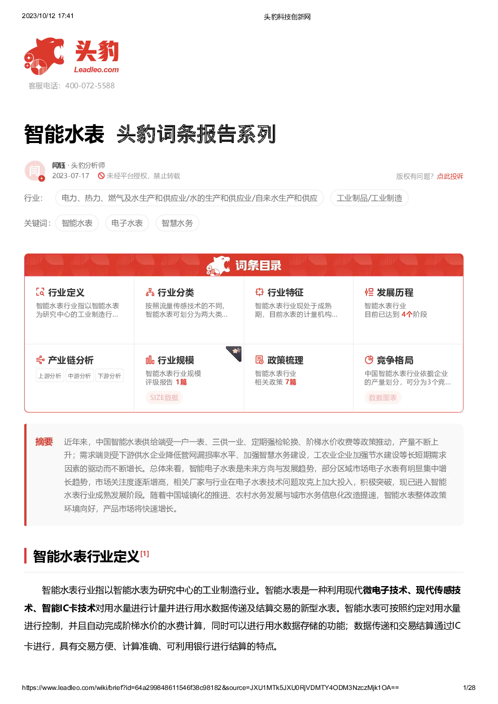 报告封面