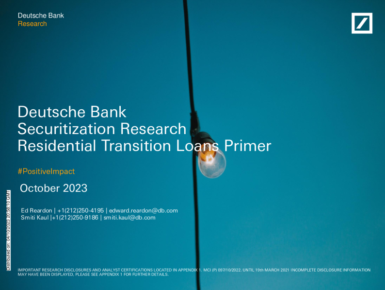 证券化研究 ： 住宅转型贷款入门