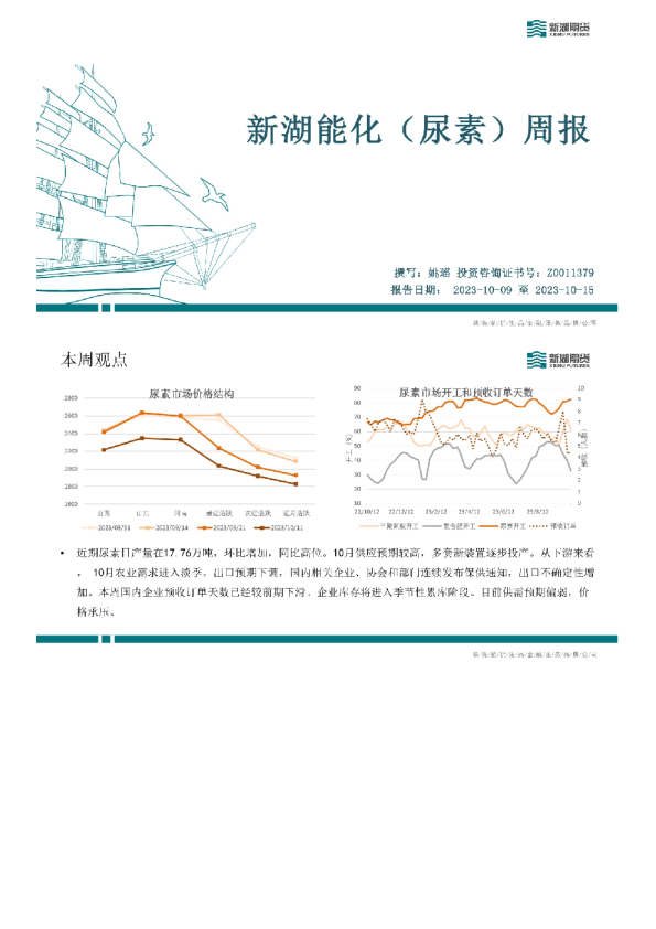 新湖能化（尿素）周报