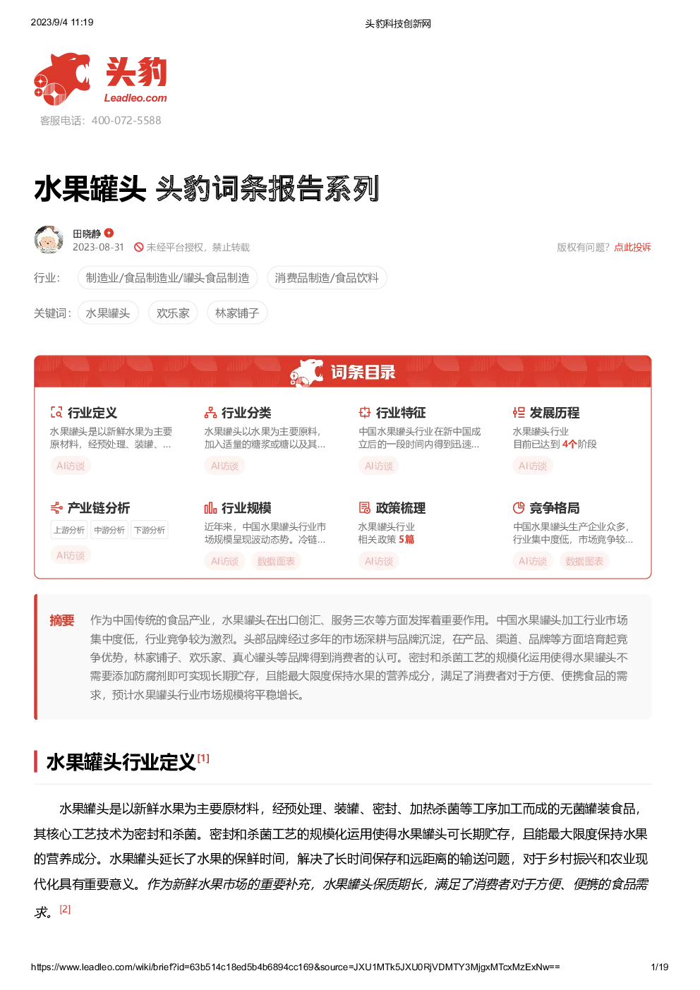 报告封面