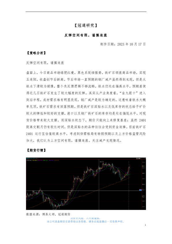 反弹空间有限，谨慎追涨