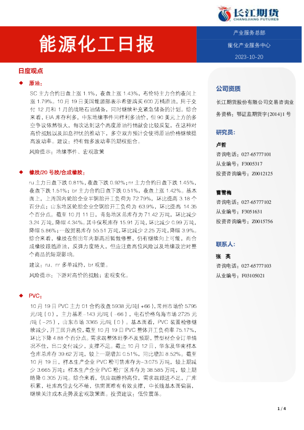 能源化工日报