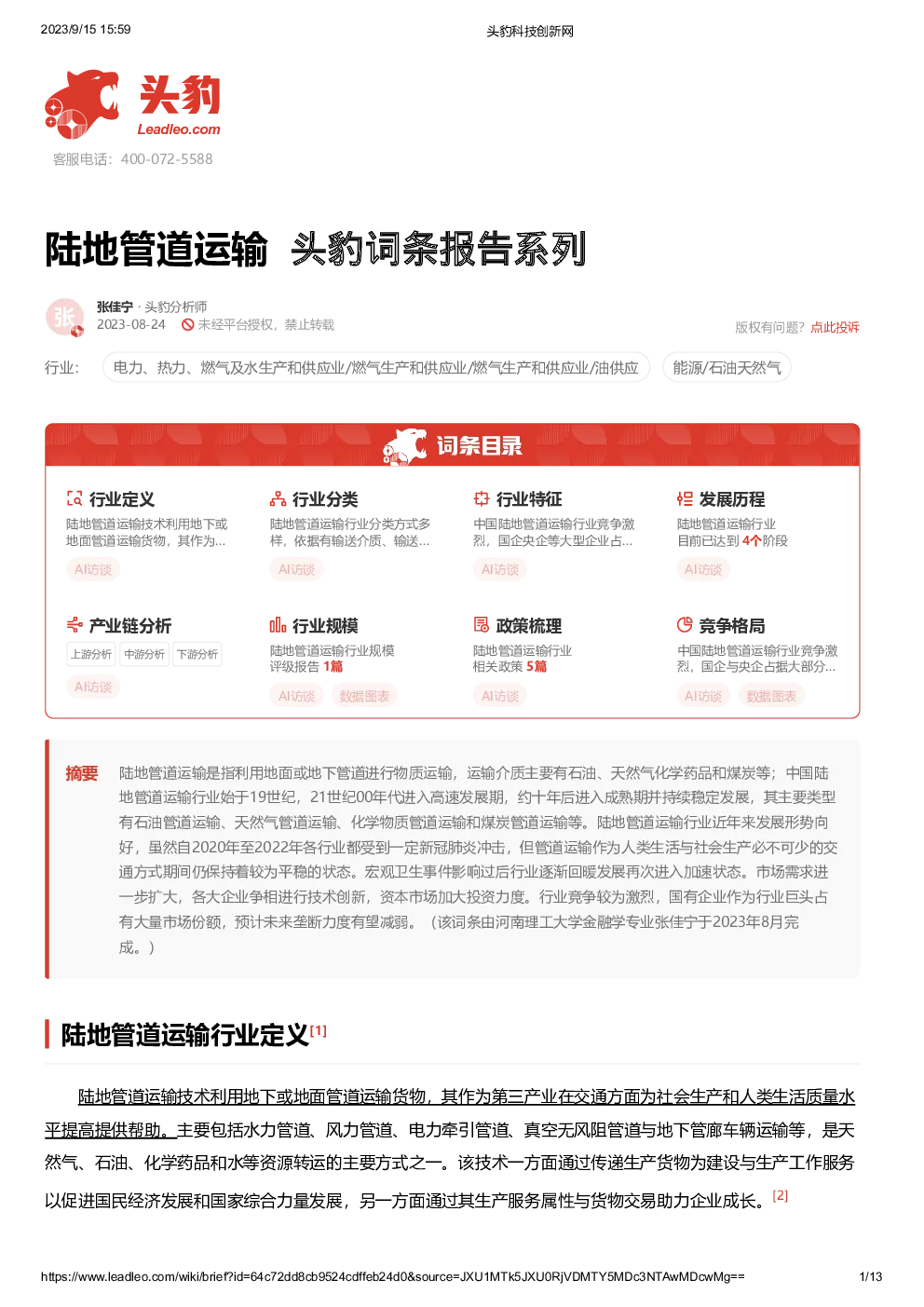 报告封面