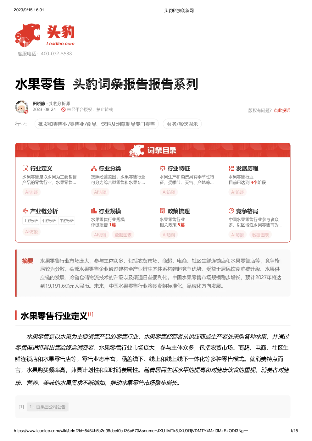 报告封面