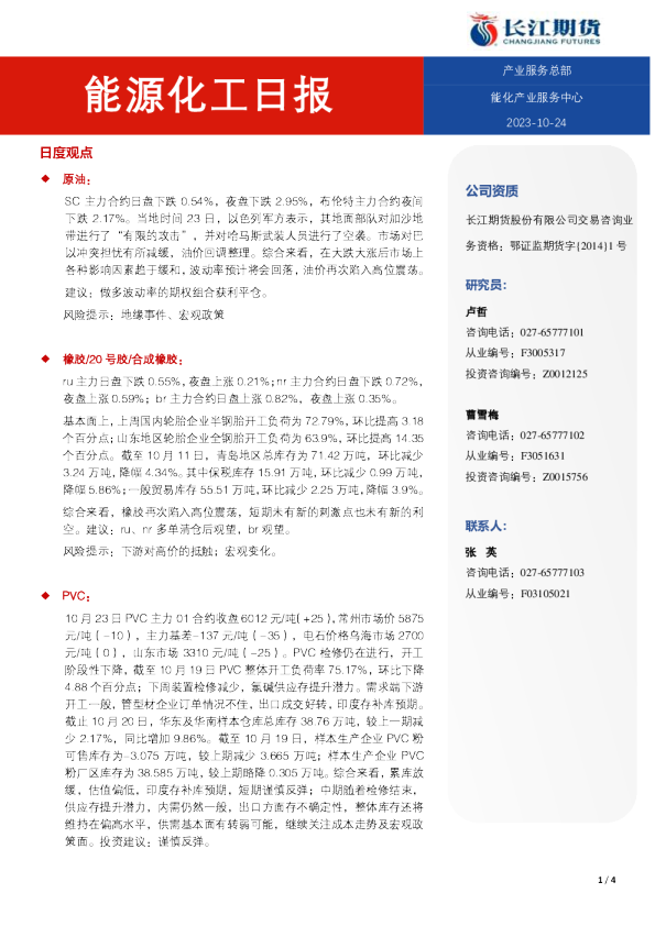 能源化工日报