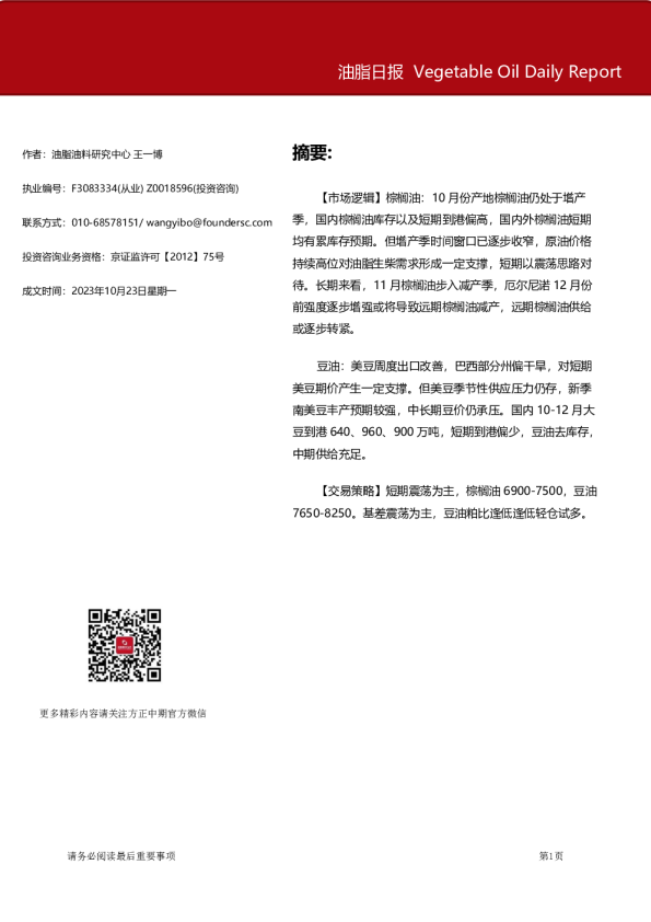 油脂日报