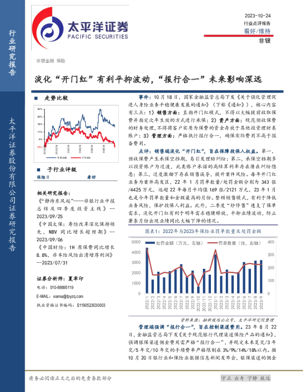 淡化“开门红”有利平抑波动，“报行合一”未来影响深远