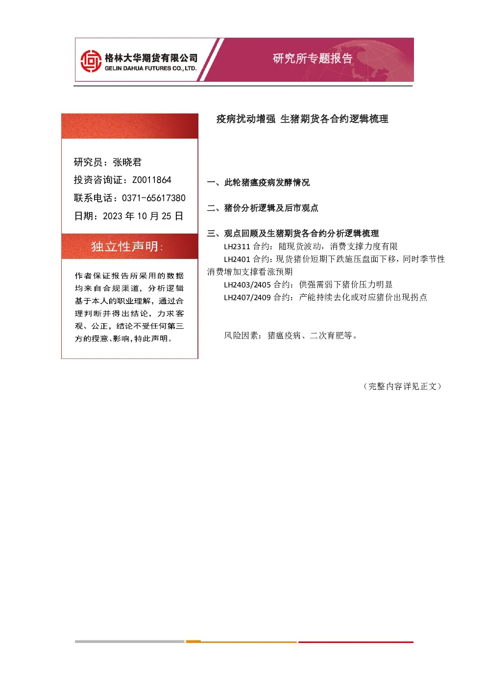 报告封面