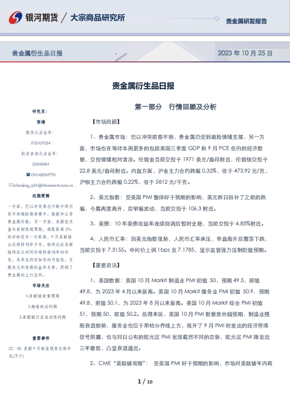 贵金属衍生品日报