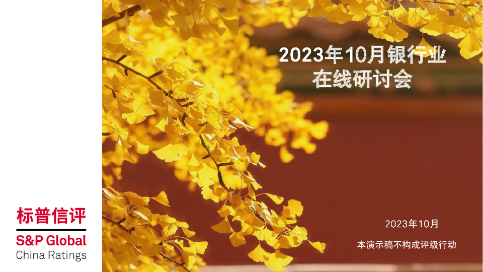 2023年10月银行业在线研讨会