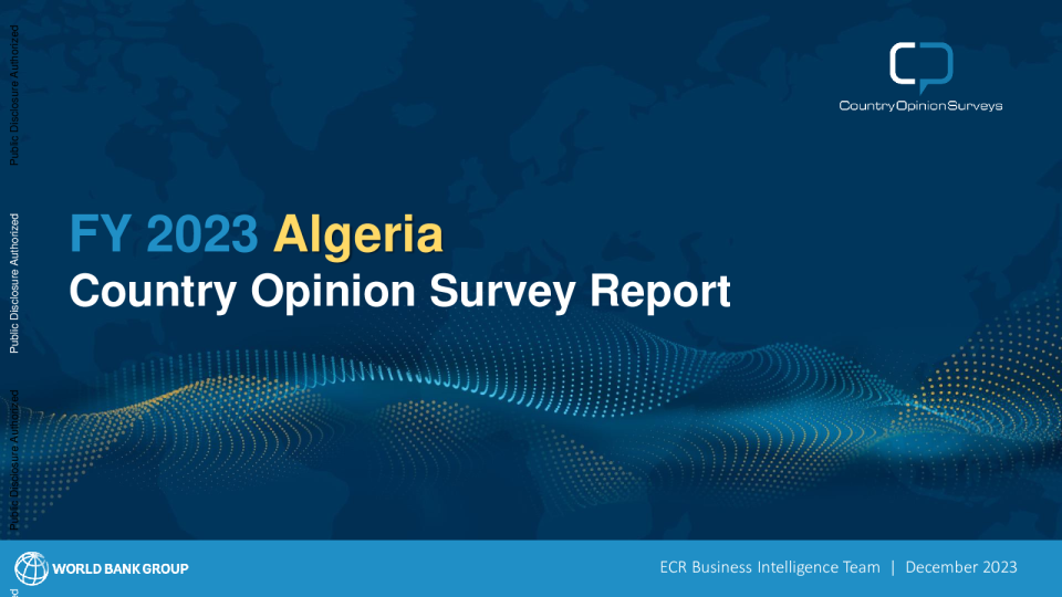 2023财年阿尔及利亚国家意见调查报告