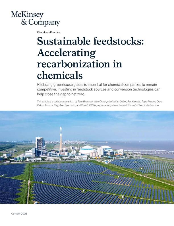 可持续原料 ： 加速化学品的再碳化