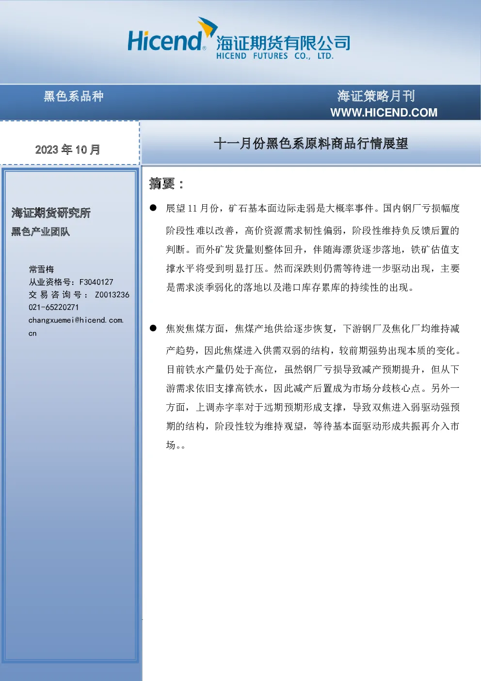 报告封面