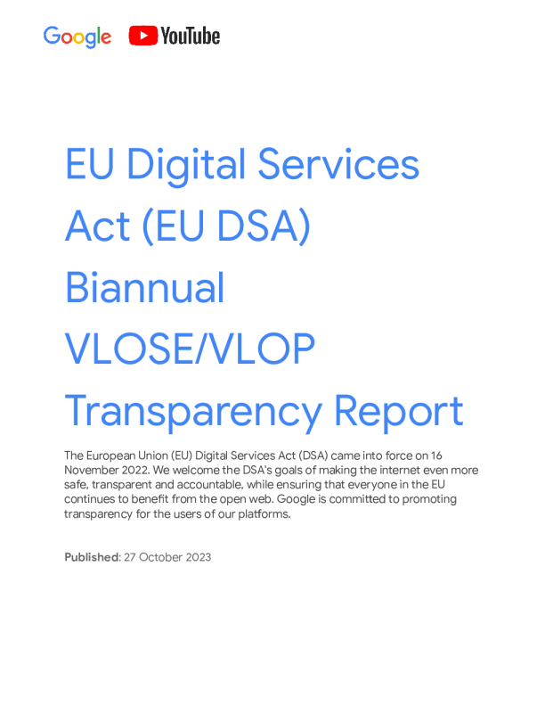 谷歌透明度报告
