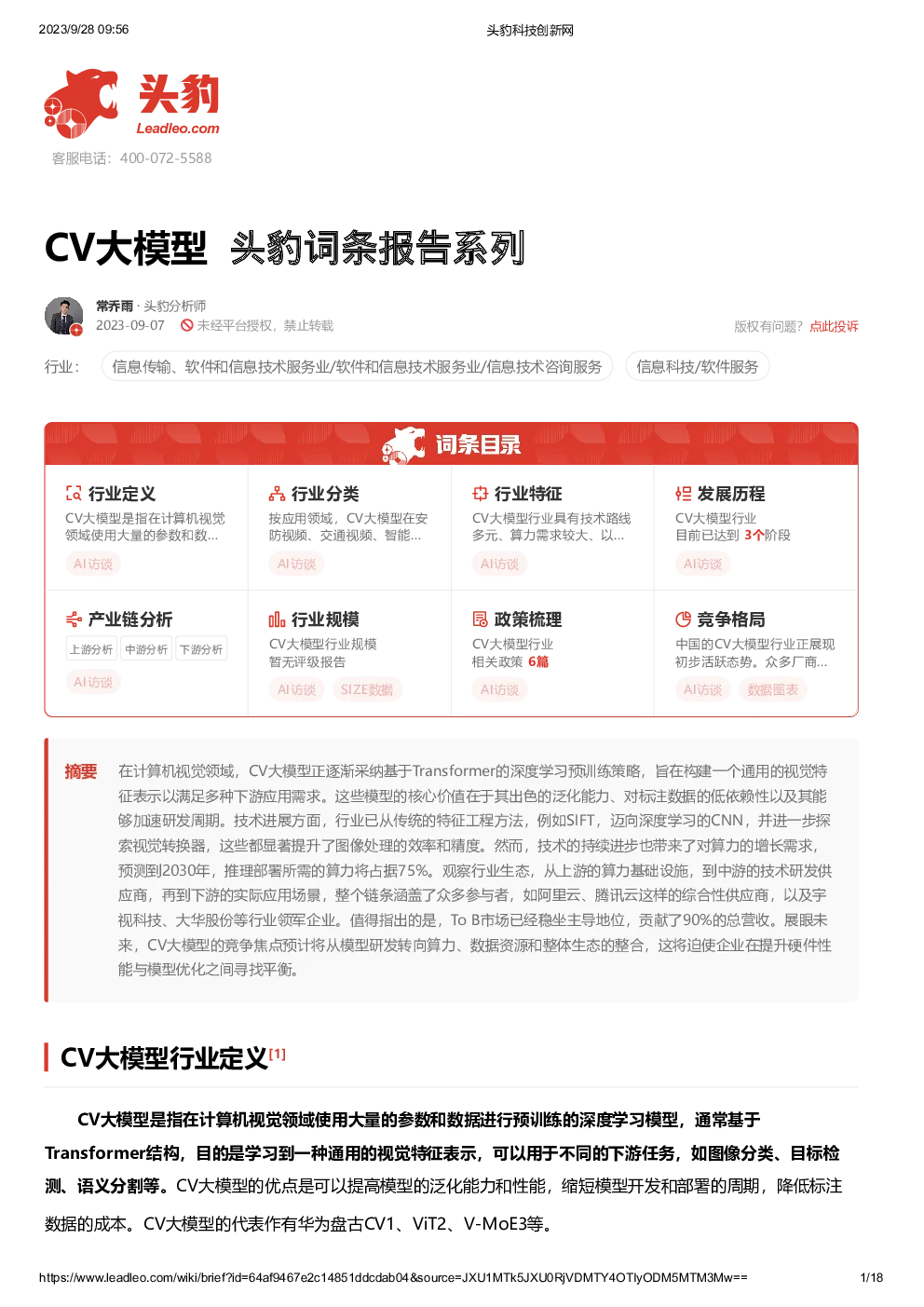 报告封面