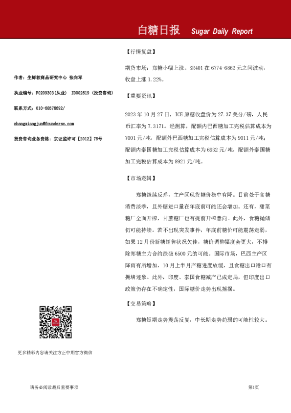 白糖日报