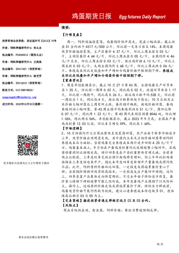 鸡蛋期货日报