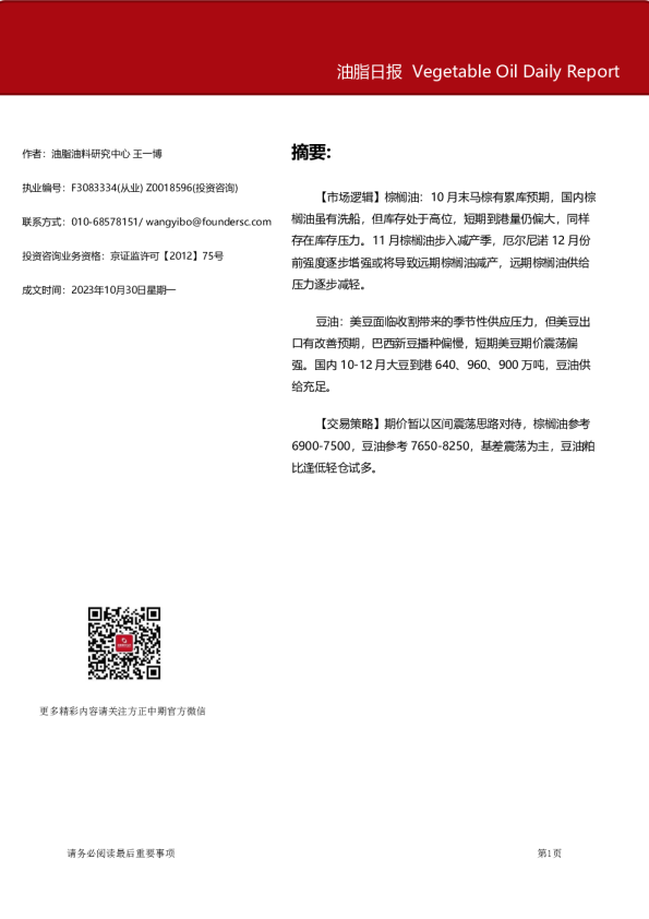 油脂日报